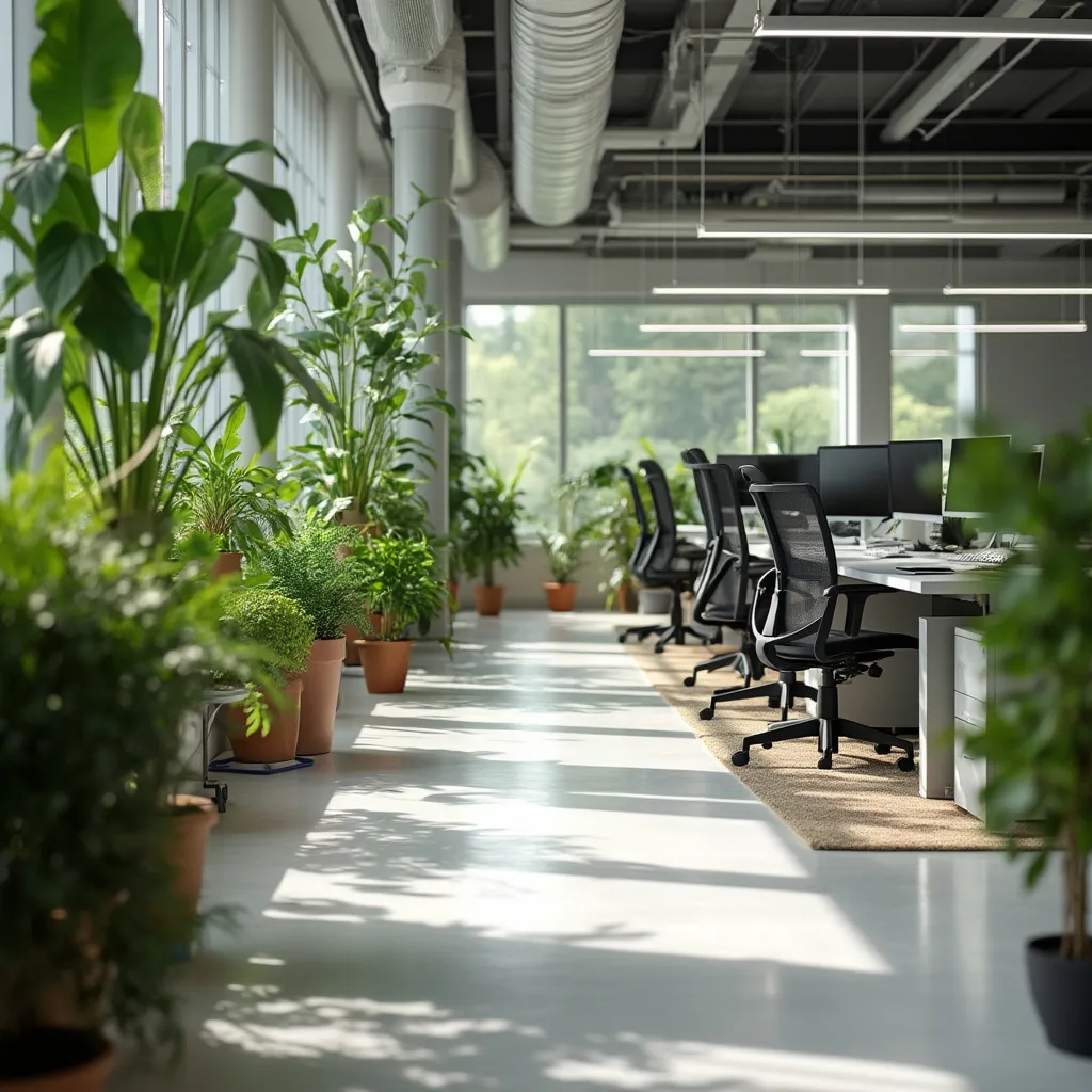 Moderní kancelářské prostředí s prvky biofilního designu